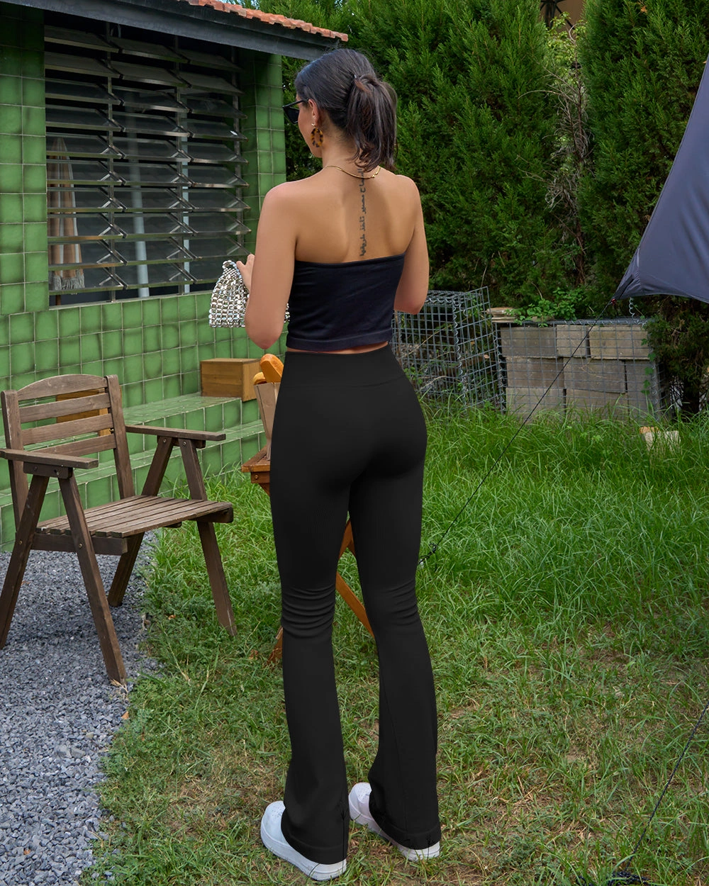 Cozy Ribbed Crossover Lounge Pants: Effortless Chic for Ultimate Comfort.